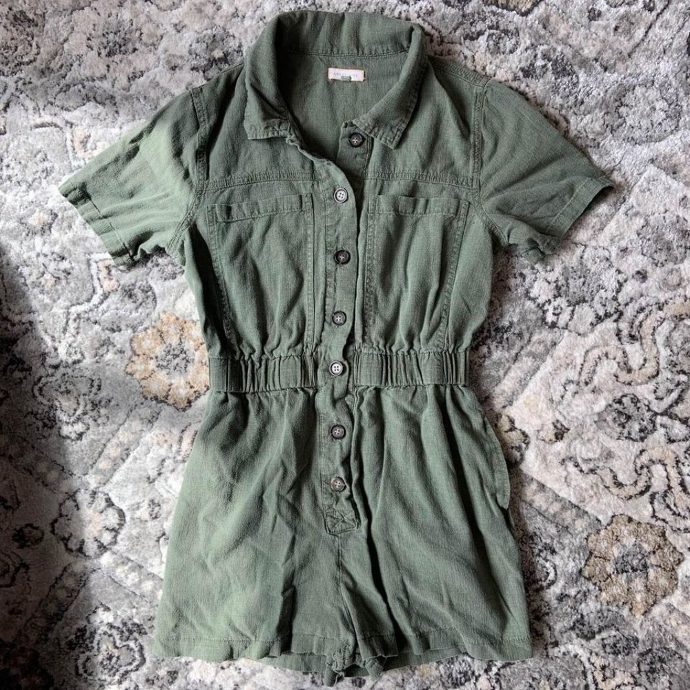 Angel kiss olive green romper medium
